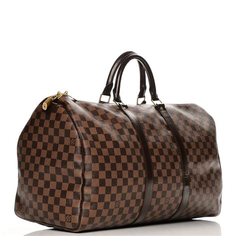 louis vuitton damier ebene keepall 50|Keepall Bandoulière 50 Damier Graphite Canvas .